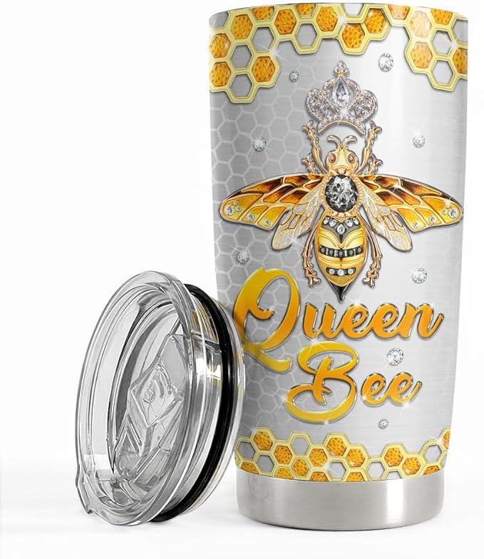 SANDJEST Bee Tumbler 20oz Jewelry Drawings Stainless Steel Insulated Tumblers Gifts for Women Girls Coffee Travel Mug Cup Gift for Birthday Christmas
