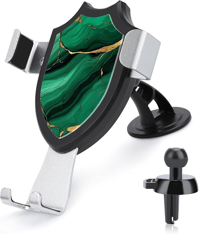 Women's Phone Holders Emerald Green Marbled Gold Glitters Green Marble Universal Hands Free Automobile Cell Phone Holder