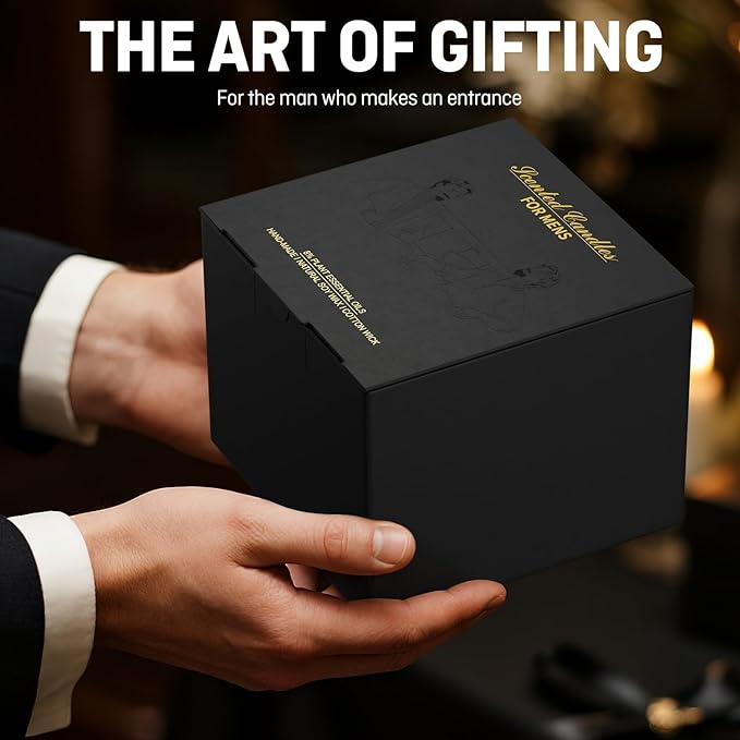 Men Scented Candle | Matte Tin Jar Aromatherapy Candle for Men | 1 Pack(8oz) Soy Wax Candles for Home,Office | Saddle Leather Fragrance Manly Gift for Boyfriend,Fathers Day and Christmas