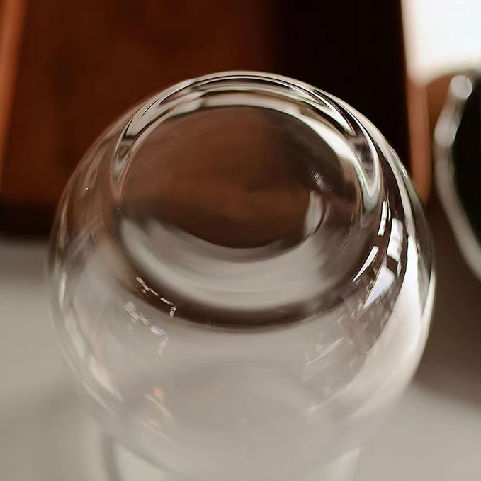 DARENYI Clear Flower Vase, 4.5" Dia 9" H Crystal Transparent Glass Vase Modern Decorative Vase for Flowers, Glass Flower Posy Holder for Home Office Centerpiece Decor