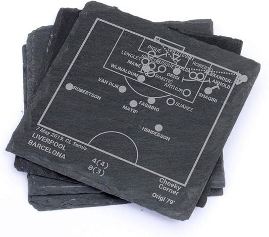Greatest Liverpool Modern Plays: Slate Coasters (Set of 4) | Best Gift Idea for Sports Lovers | Liverpool Historic Moments Gifts