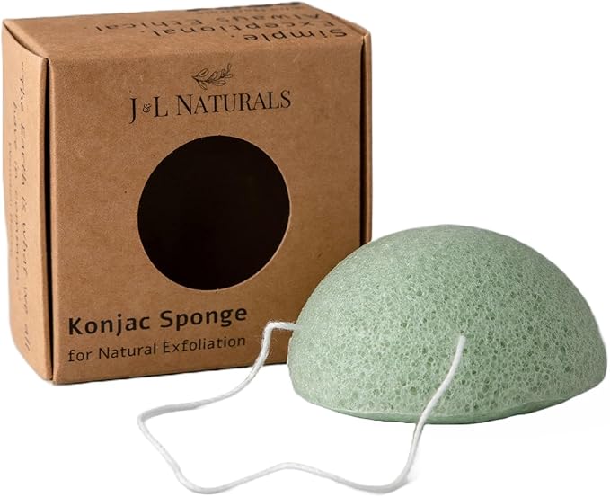 J&L Naturals Konjac Sponge | Exfoliating Face & Body Sponge for All Skin Types | Gentle Scrub | Cruelty Free, Vegan, Natural, Sustainable (Variety Pack, 5-Pack Bundle)