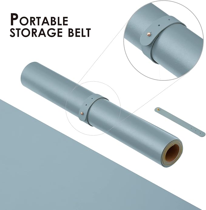 Cork Desk Mat - Small Dual-Sided Desk Pad for Office and Home - Desk Organization and Accessories - Ideal for Large Mouse Pad and Small Desk Mats on Top of Desks(Light Blue,23.6"x 13.8")