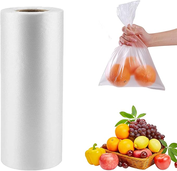 CLASSY Plastic Produce Bags for Food Storage, 350 Bag - 12"x16" Clear Grocery Bag for Fruits, Vegetables, Bread,Meat,Continuous,Easy Tear Design - (1 Roll,Total 350 Bags)