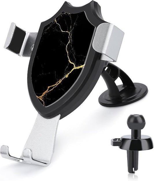 Phone Holders Phone Stand Cell Phone Car Mount Hands Free Automobile Holder Black and Gold Marble Texture