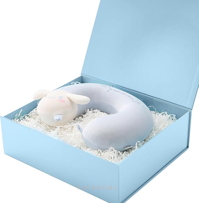 PACKHOME 17x14.5x5.5 Inches, Extra Large Gift Box with Lid, Magnetic Closure Box for Clothes and Large Gifts (Glossy Light Blue)