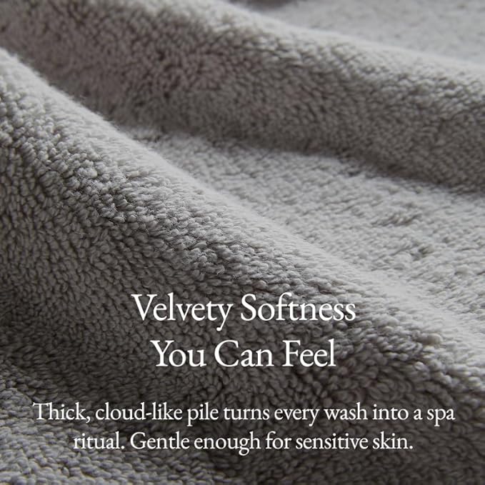 Italic Ultraplush 100% Australian Cotton Towels - Set of 2 Luxury Bath Towels, Quick Dry Plush and Absorbent, Heavy Duty Large Bath Towels, 800GSM Towels for Bathroom & Spa (Light Gray)