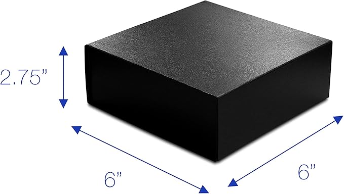 CECOBOX - Gift Boxes with Lids for Presents 6"x6"x2.75" - Matte, Collapsible Magnetic Closure Gift Box - Groomsmen & Bridesmaid Proposal Boxes, Wedding, PR, Birthdays, Holidays (Black Leatherette)