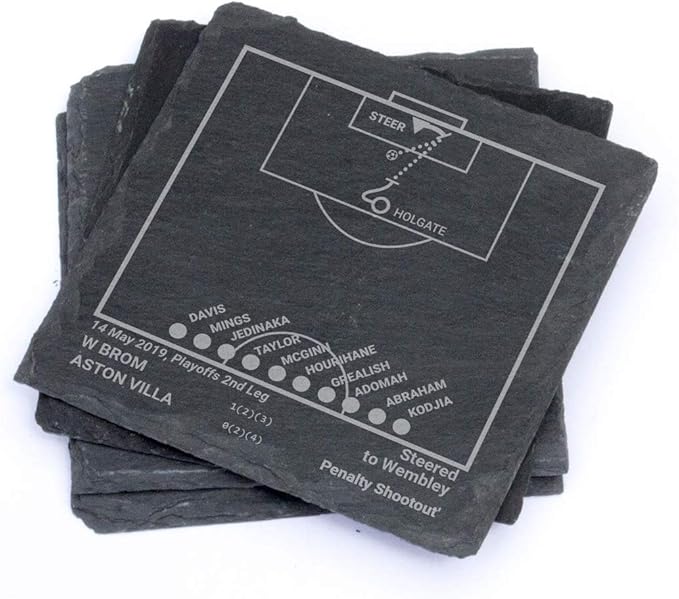 Greatest A Villa Plays: Slate Coasters (Set of 4) | Best Gift Idea for Sports Lovers | A Villa Historic Moments Gifts
