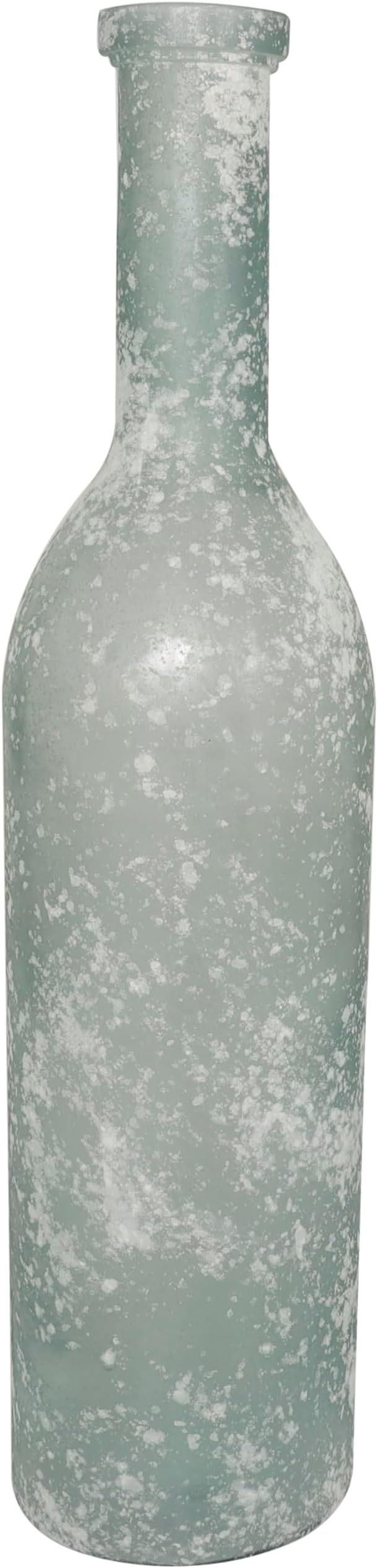 Deco 79 Recycled Glass Handmade Decorative Vase Frosted Spanish Bottle Centerpiece Vase, Flower Vase for Home Decoration 7" x 7" x 29", Clear