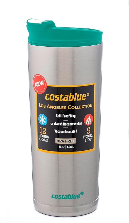 Travel Coffee Mug - 16 Oz. Stainless Steel Insulated Coffee Mug, Leak Proof Tumbler w/Dishwasher Safe Lid, Double Wall Travel Coffee Cup, Reusable Insulated Tumbler for Hot & Cold Beverages…