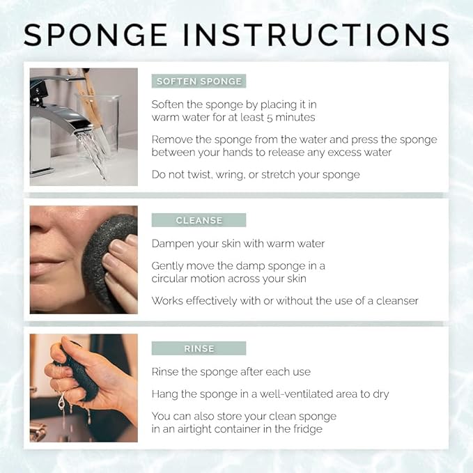 Wildpier Beauty Bamboo Charcoal Konjac Sponge, Natural Luxury Facial Exfoliator, Face Scrubber, Makeup Remover, Plant Based Gentle Cleansing for Sensitive Skin, Removes Dead Skin Cells, Black