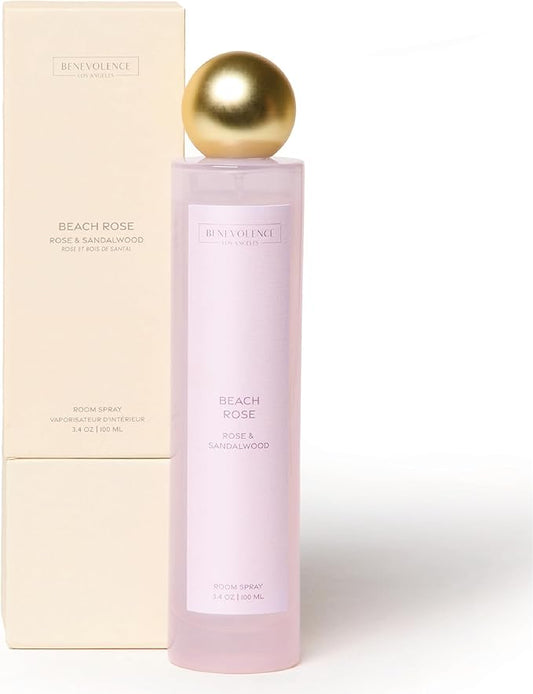 Rose & Sandalwood Room Spray | Benevolence LA Air & Fabric Freshener Spray | Romantic Floral Scent, Cozy Home Fragrance for Women, Christmas Gift Idea for Her