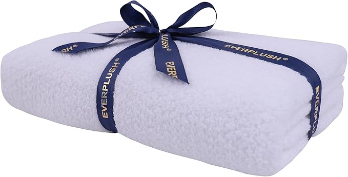 Everplush Diamond Collection Oversized Bath Towel – 1 Pieces, Super Soft & Highly Absorbent, Quick-Drying & Extra Large. Perfect for Bathroom, Pool, Swimming Use(White, 30" x 56" 1PK)
