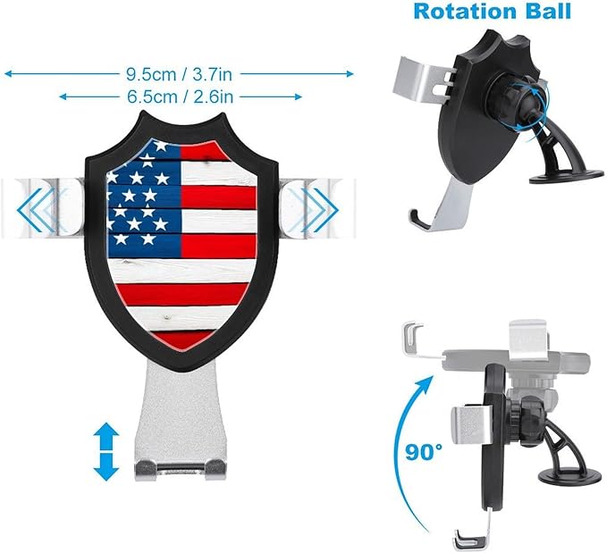 Hands Free Automobile Holder Vintage Wooden American Flag Phone Holders Phone Stand Cell Phone Car Mount