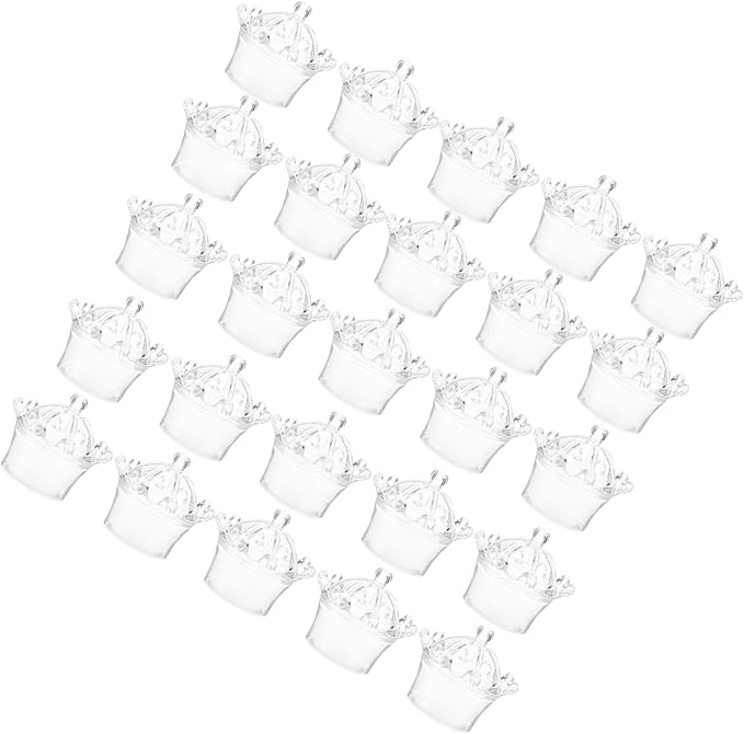 LUOZZY 48pcs Transparent Mini Crown Boxes for Party Favors Wedding Chocolate Treats Bridal Shower Birthday Gift Packaging