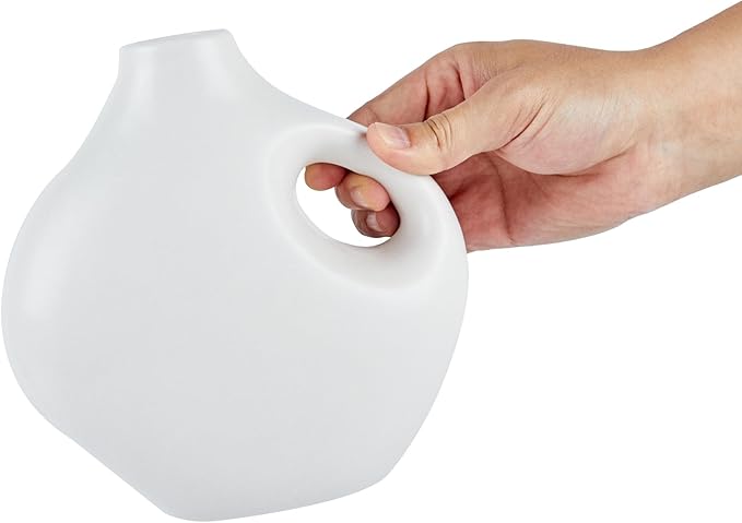 Restaurantware-Table Art Flower Vase, 1 Jug Vase - Minimalist Style, for Fresh Or Artificial Flowers, Black Ceramic Piece for Home Decor, Kitchen, Home, Living Room, Office, and More