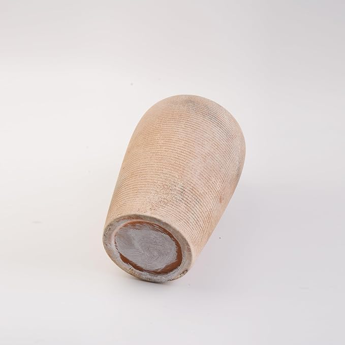 Plain Brown Ceramic Vase for DIY Painting - Customizable Handmade Pottery, Blank Canvas for Flower Arrangements, Home Decor, Wedding & Office Decoration (6.18L x 6.18W x 11H)