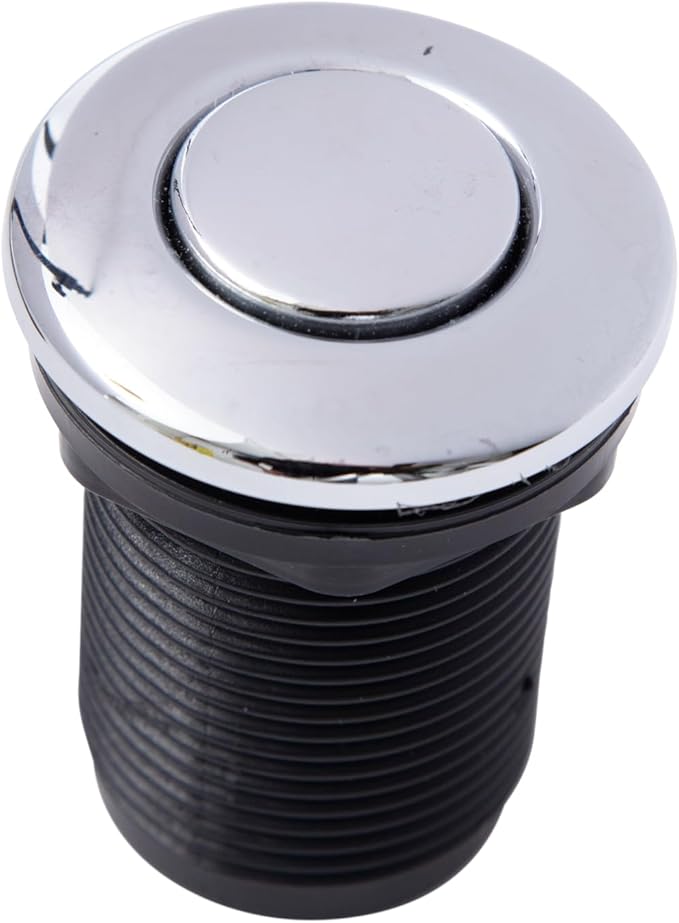 Disposal Air Switch Kit for Garbage Disposal Hands-Free On/Off Control UL Approved Includes 6' Air Tube 1-3/8" Air Button Safe & Convenient for Kitchen No Wiring Needed (Chrome)