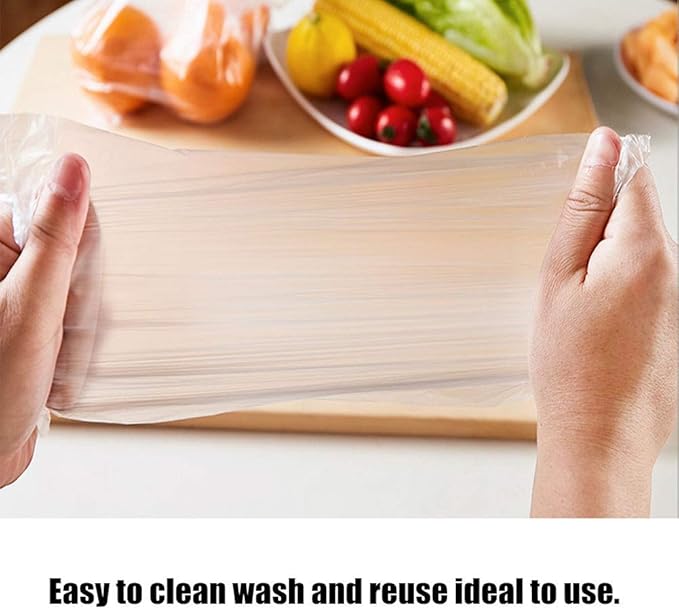 BESTEASY Produce Bags, Clear Plastic - 12" x 16", Durable, Bread, Fruits, Vegetable - 350 Bags/Roll (1 Roll)