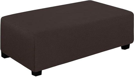 Easy-Going Stretch Ottoman Cover Folding Storage Stool Furniture Protector Soft Rectangle slipcover with Elastic Bottom (XX-Large,Chocolate)