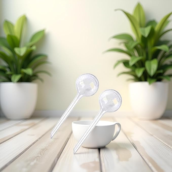 2Pcs Plant Watering Globes, Automatic Self Watering Bulbs, Plastic Stakes for Indoor Outdoor Potted Plants, Garden Irrigation Device