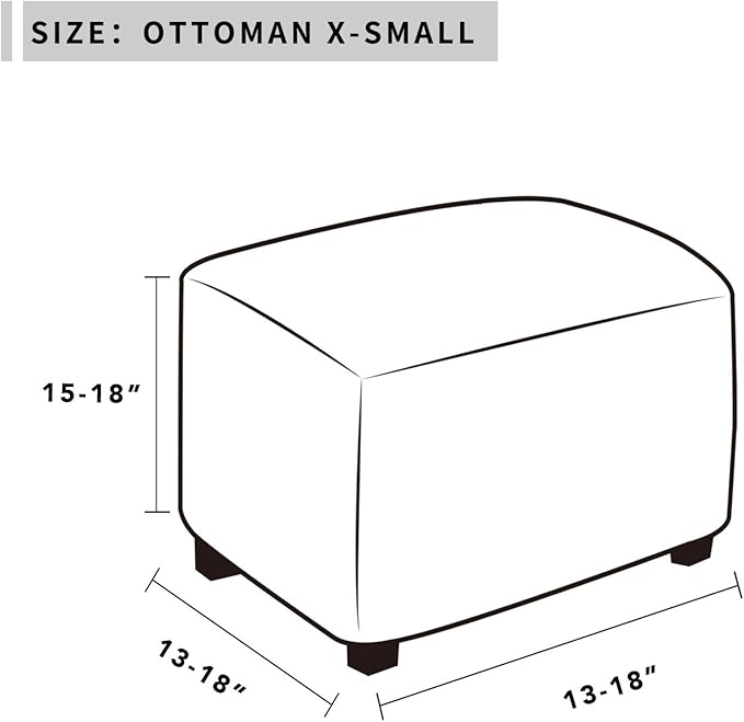 Easy-Going Stretch Ottoman Cover Folding Storage Stool Furniture Protector Soft slipcover with Elastic Bottom (X-Small,Greyish Green)