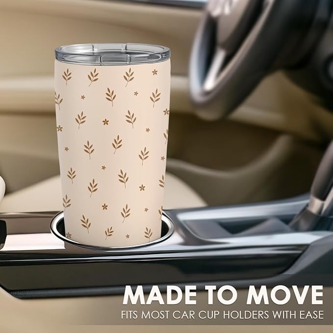 SANDJEST Botanical Tumbler 20oz, Stainless Steel Travel Cup with Lid, Insulated Coffee Mug, Botanical Gifts for Women Girls Friends Sisters on Birthday Christmas