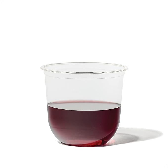 TOSSWARE NATURAL Arc - Plant Based Clear Cold Cups 12 oz - Plastic Alternative for Parties, Bachelorettes, Weddings - Recyclable - Set of 50