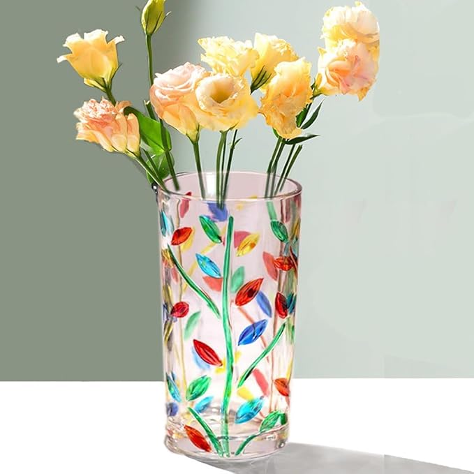 Hand Painted Colorful Glass Vase
