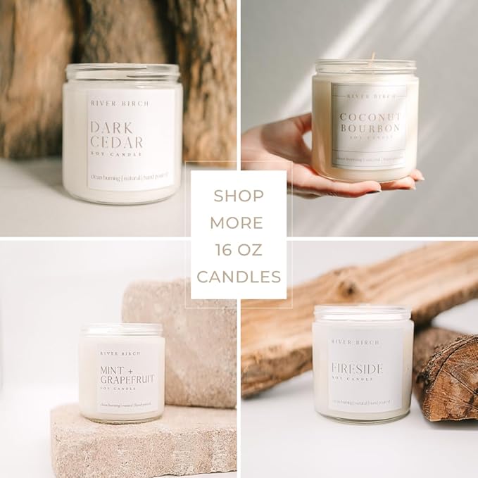 River Birch Candles Pumpkin Spice Scented Candle | Premium, All-Natural, Non-Toxic, Soy Candles | 16oz 90 Hr Burn Time | Cozy Relaxing Gifts for Home