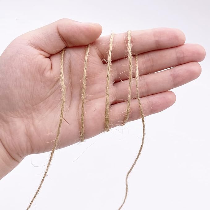 Leecogo Jute String 328 Feet 1 mm 2 ply Durable Natural Jute Rope Twine for Arts Crafts Jewelry Making and DIY Projects