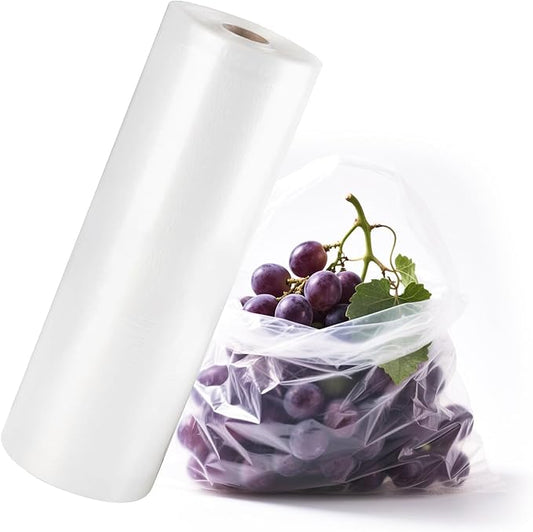 Food Storage Bags, 2 Rolls 12x16 Clear Plastic Produce Bags Roll for Food Storage, Bread, Vegetables, Fruit, and More, 350 Bags/Roll