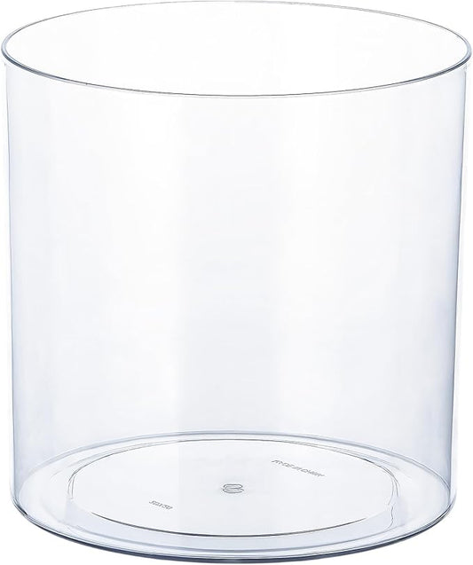 Clear Plastic Vase, Decorative Wide Flower Acrylic Cylinder Vase, Cylinder Vase Floral Container Round Plastic Vases for Home, Wedding Party, Decor, Centerpieces.7.9" x7.9