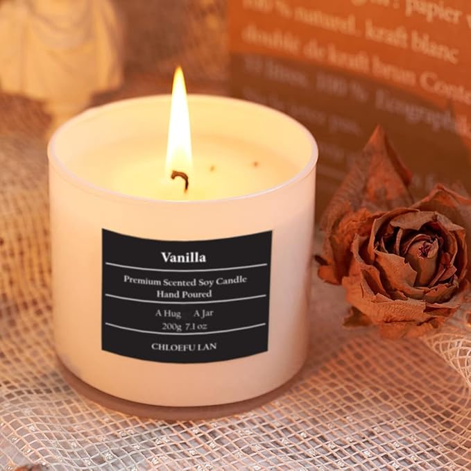 Chloefu LAN Lavender and Vanilla Candle,Highly Scented, Soy Candles for Home Scented, Home Decorative, 7.1oz|45 Hour Burning, Valentines Day Candles Gifts for Women Without Lid 2 Pack
