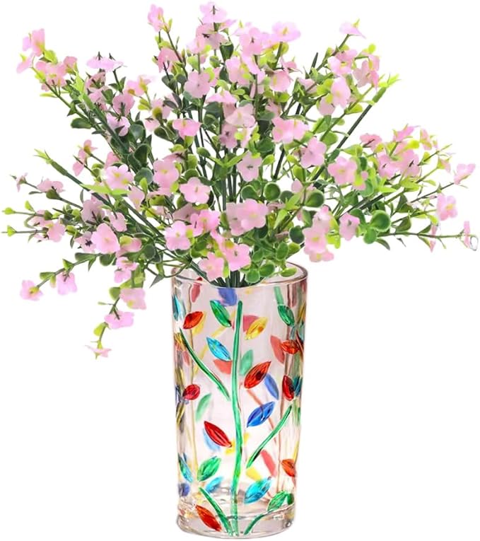 Hand Painted Colorful Glass Vase