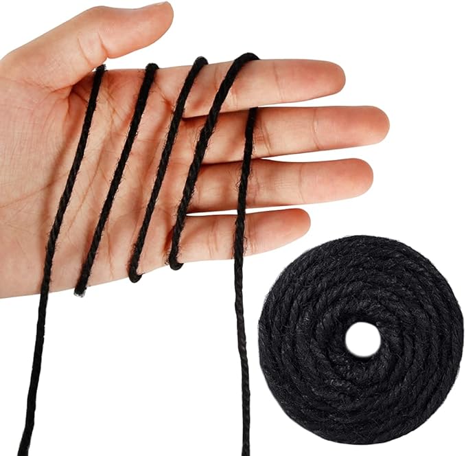 328 Feet 3mm Thick Natural Jute Twine, 3Ply Black Garden Twine Heavy Duty Industrial Packing Materials String Wrapping, Arts, and Crafts
