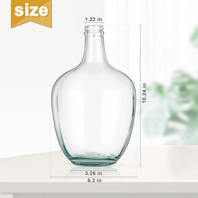 Clear Glass Vase Tall Farmhouse Vase for Branches Glass Vases for Centerpieces in Home Decoration (S)