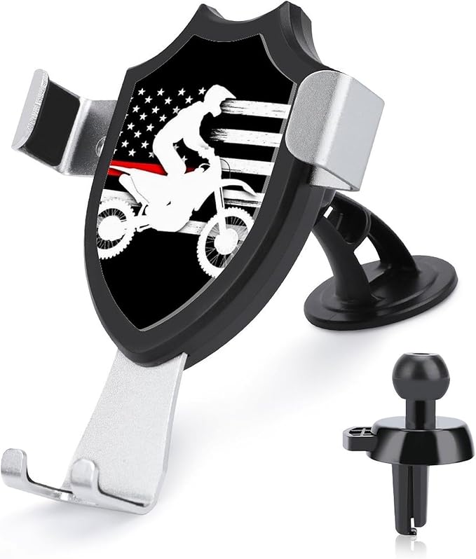 Fashion Phone Holders Universal Hands Free Automobile Cell Phone Holder Motorcycle Dirt Bike Thin Red Line American Flag Black