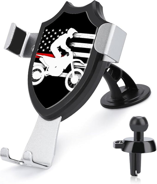 Fashion Phone Holders Universal Hands Free Automobile Cell Phone Holder Motorcycle Dirt Bike Thin Red Line American Flag Black