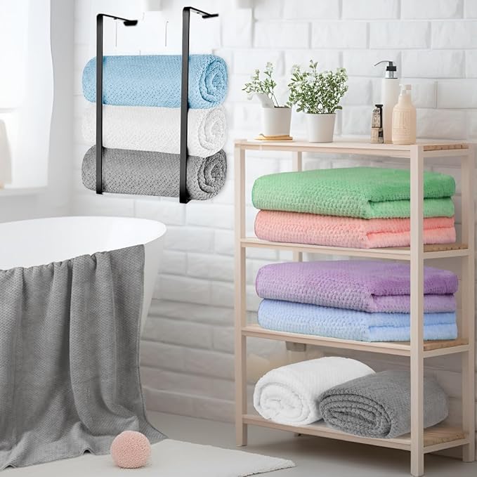 HOMEXCEL 6 Pack Bath Towel Set, (24 x 48 Inches) Microfiber Ultra Soft Highly Absorbent Bath Towels, Lightweight and Quick Drying Towels for Hotel, Bathroom, Spa and Beauty Parlor, Multicolor