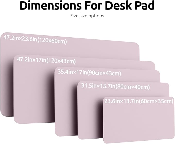 YSAGi Leather Desk Pad Protector, Office Desk Mat, Large Mouse Pad, Non-Slip PU Leather Desk Blotter, Laptop Desk Pad, Waterproof Desk Writing Pad for Office and Home(Grayish Lavender, 47" x 17")