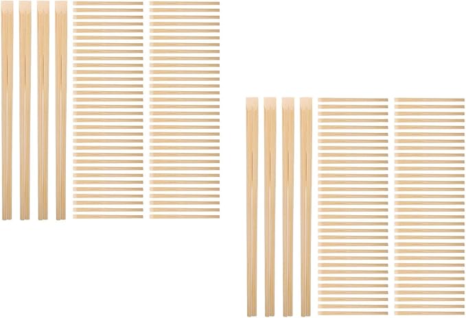 LOGOFUN 200pcs Disposable Bamboo Chopsticks 24cm Extra Thick Splinter-free for Takeout Restaurant Catering Office Lunch Picnic