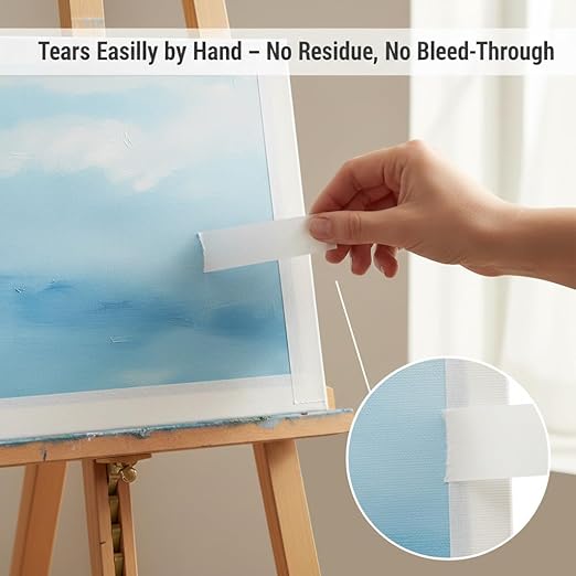 SWRT Masking Tape 1 inch x 55 Yards x 24 Rolls (1320 Total Yards), Adhesive Painting Tape Bulk for General Purpose Beige White Color for Painting, Crafting, School Stationery, Arts, Home Use etc