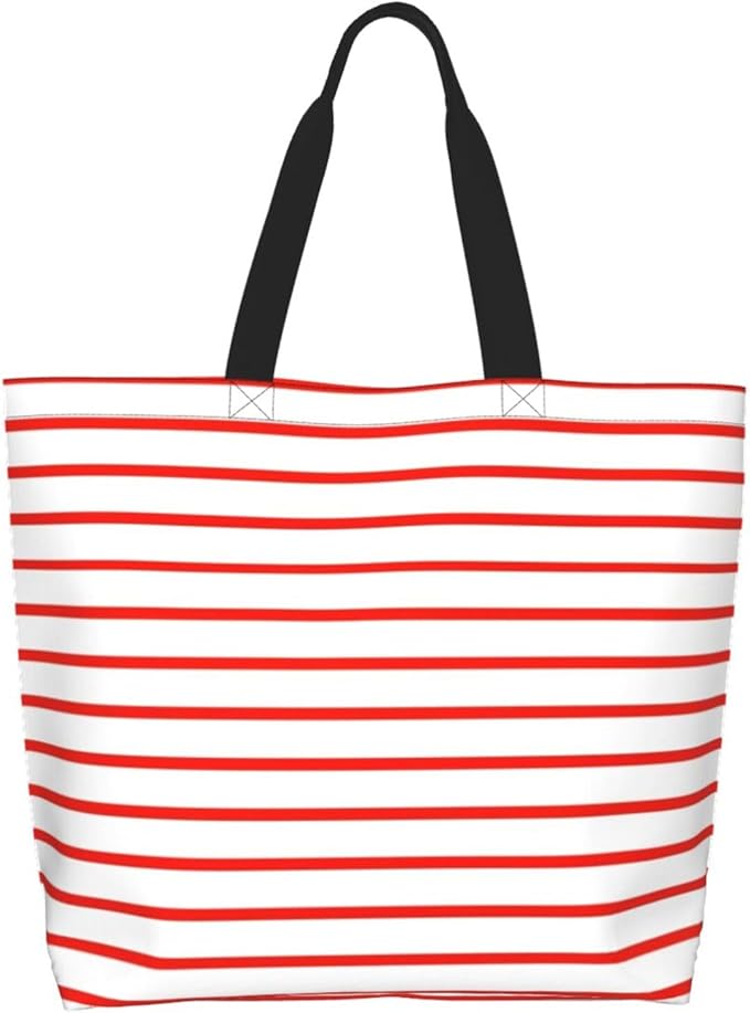 Tote Bag Shoulder Bags for Women Grocery Shopping Bag Reusable Bags Boho-Red Paisley 1