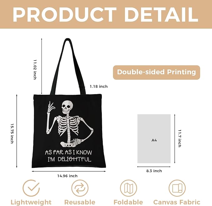 Cute Aesthetic Canvas Tote Bag for Women, Reusable Foldable Shopping Cotton Shoulder Totebag with Zipper Pocket