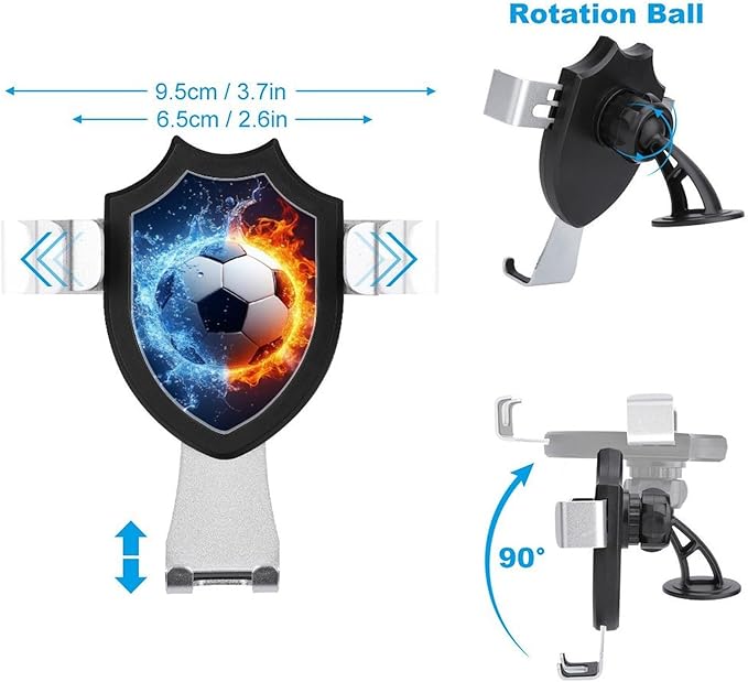 Phone Mount for Car Dashboard Air Vent Windshield Water and Fire Soccer Ball Fashion Phone Holders