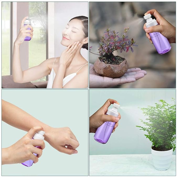 Cosywell Fine Mist Spray Bottle 3.4oz/ 100ml Empty Cosmetic Refillable Travel Containers Plastic Hair Spray Bottle Sprayer for Perfume Skincare Makeup Lotion (3Purple)