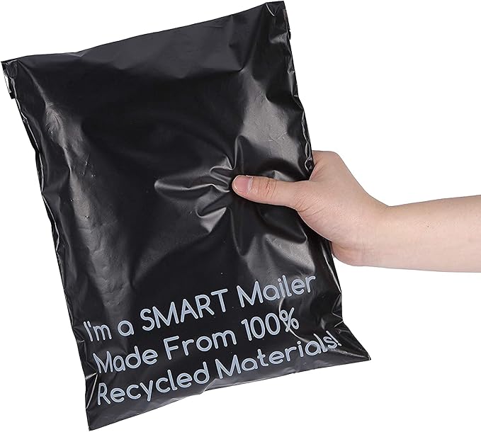 300 Count, 10x13 inch 100% Recycled Poly Mailers Eco Friendly Packaging Envelopes Supplies Mailing Bags 2.5 Mil Thick - SMART Mailer