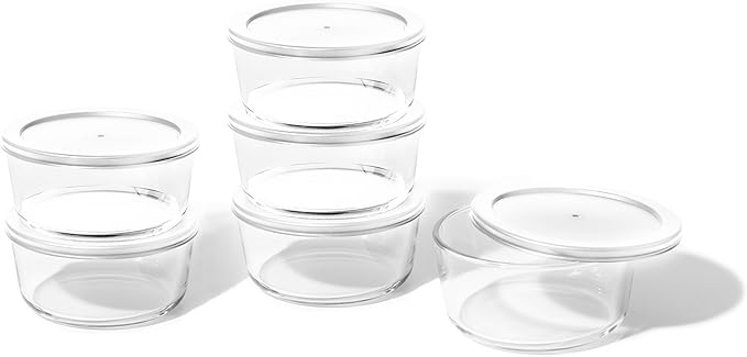 DURA LIVING 12-Piece Glass Food Storage Containers Set (6 Containers + 6 BPA-Free Lids) | 4-Cup, Leakproof | Microwave, Freezer, Oven & Dishwasher Safe | Ideal for Meal Prep & Pantry Organization